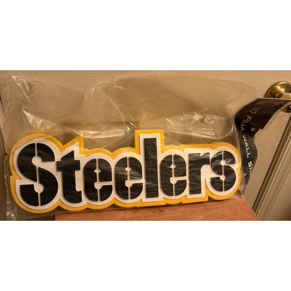 Pittsburgh STEELERS 3D Foam Wall Sign Large Size 22"x7" FANFOAM New‎